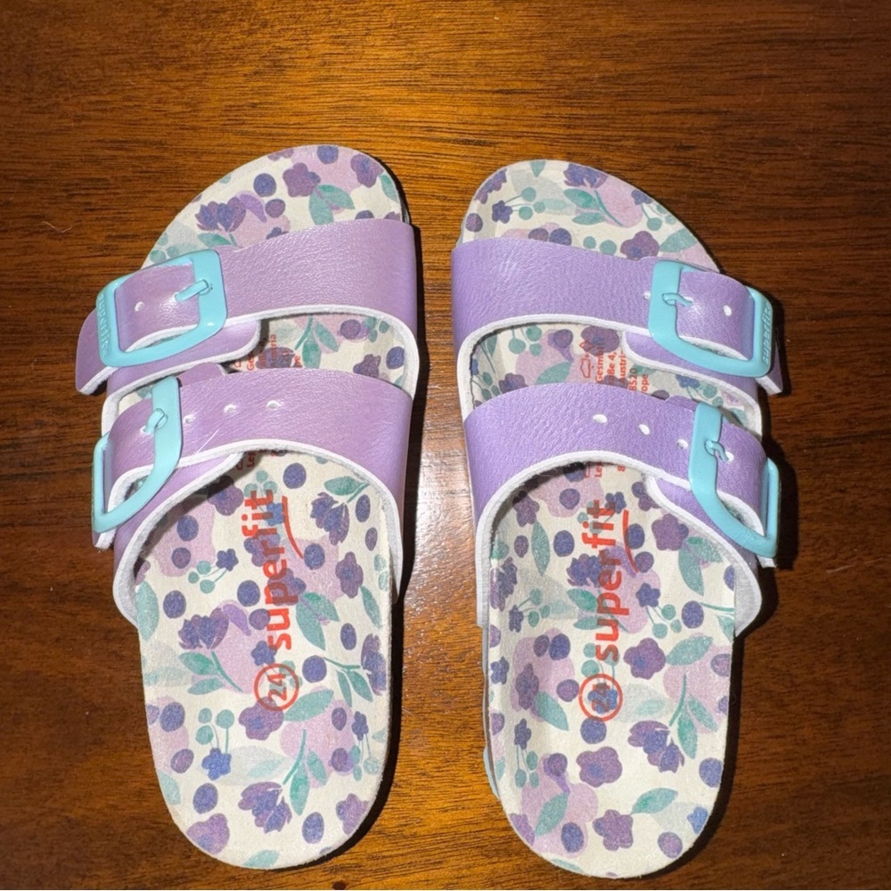 Superfit Finken Girls Sandals Shoes Lila Purple Size 24 EU / 8 US Faux Leather - Picture 7 of 8